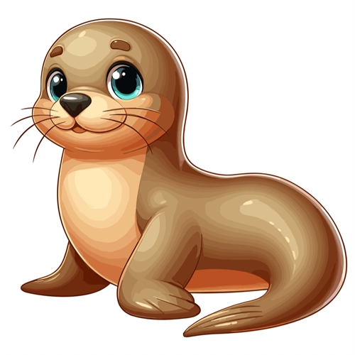Under the Sea Theme Sea Lion Transparent Sticker